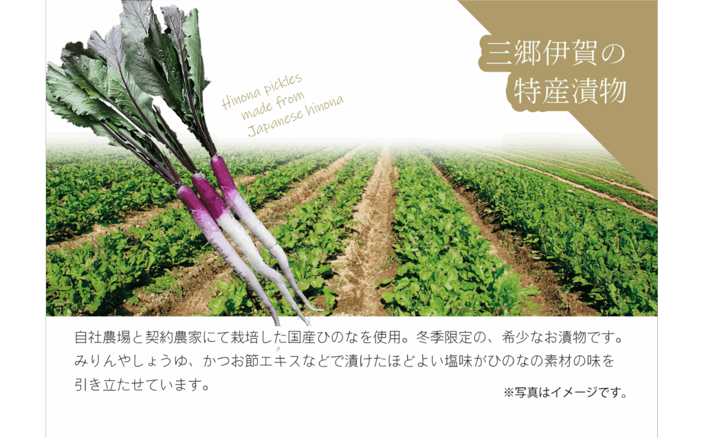 ひのな漬 3本入冬季限定の説明